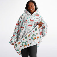 Thumbnail for Christmas Pattern Winter Cat and Winter Christmas Oversized Reversible Hoodie