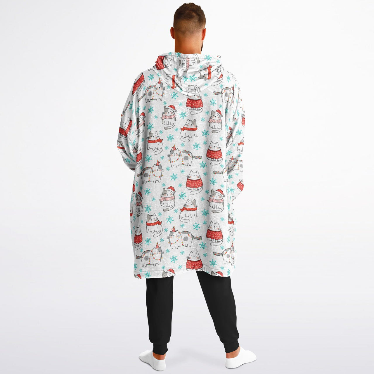 Christmas Pattern Winter Cat Adult Standard Hoodie