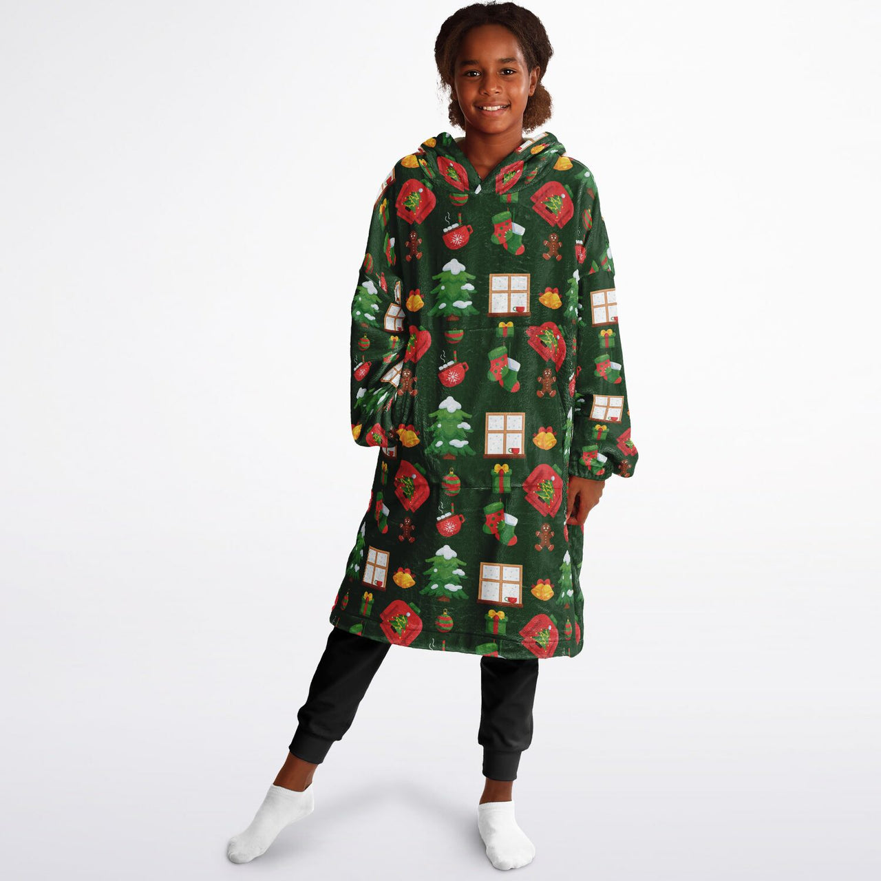 Green Christmas Pattern Youth Standard Hoodie