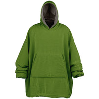 Thumbnail for Earthy Tones Sandstone and Olive Drab Oversized Reversible Hoodie