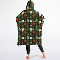 Thumbnail for Christmas Pattern Checkered 2 and Green Christmas Oversized Reversible Hoodie