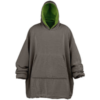 Thumbnail for Earthy Tones Sandstone and Olive Drab Oversized Reversible Hoodie