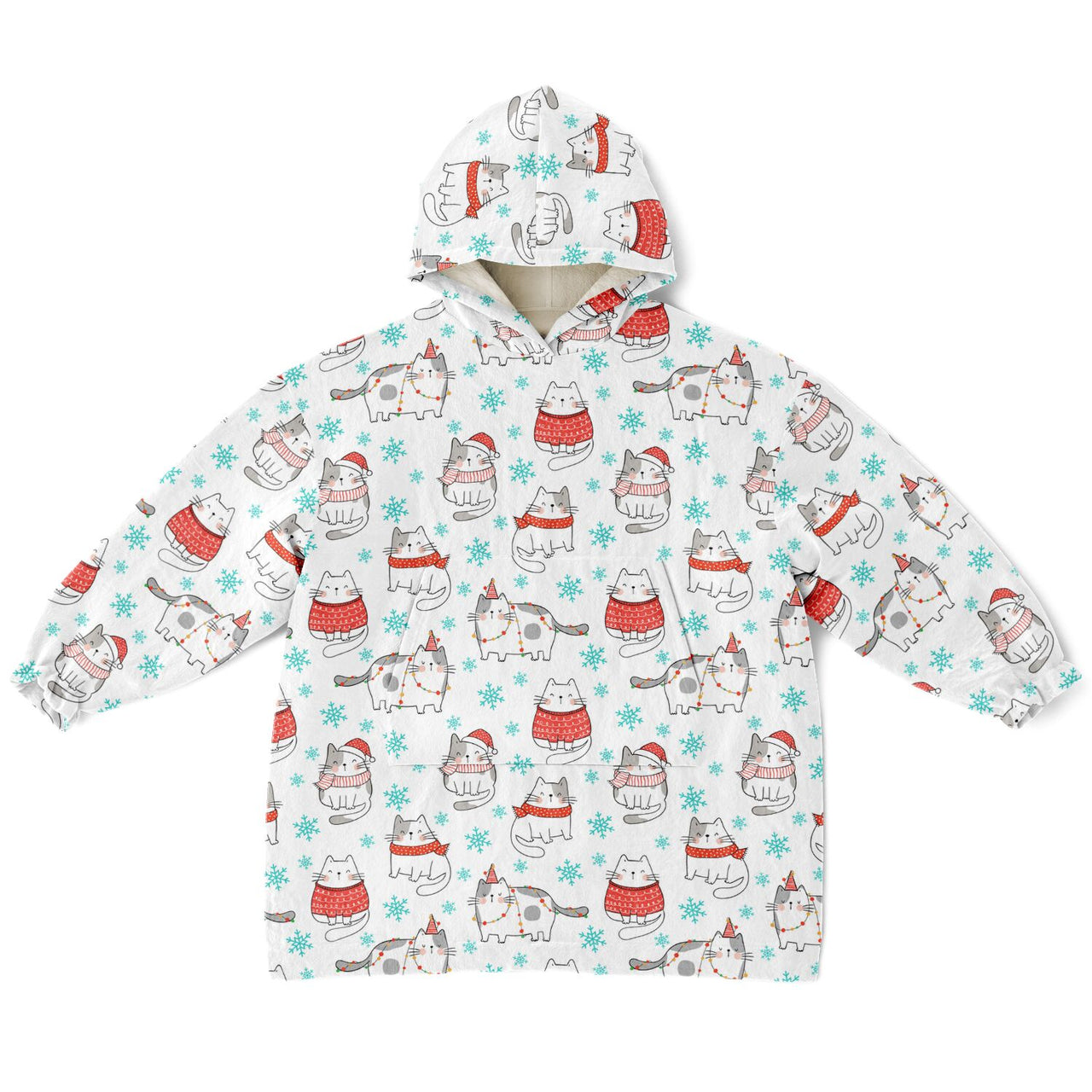 Christmas Pattern Winter Cat Youth Standard Hoodie