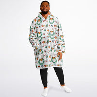 Thumbnail for Winter and Green Christmas Pattern Oversized Reversible Hoodie