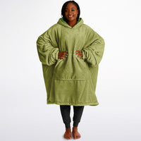 Thumbnail for Earthy Tones Olive Green and Olive Drab Oversized Reversible Hoodie