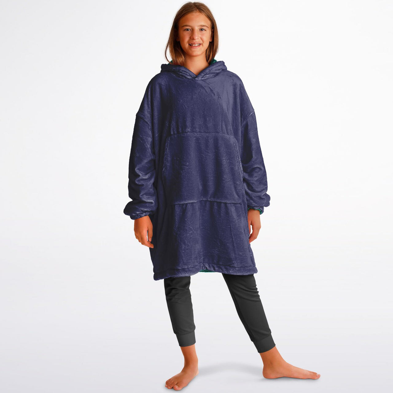 Jewel Emeral Green ang Deep Amethyst Youth Reversible Hoodie