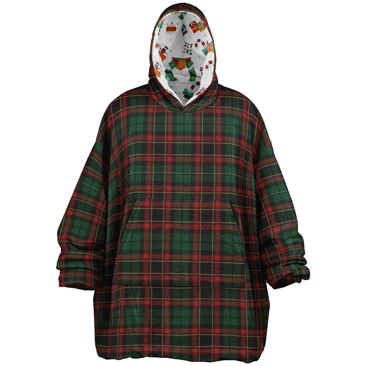 Christmas Pattern Winter Christmas and Checkered 2 Oversized Reversible Hoodie