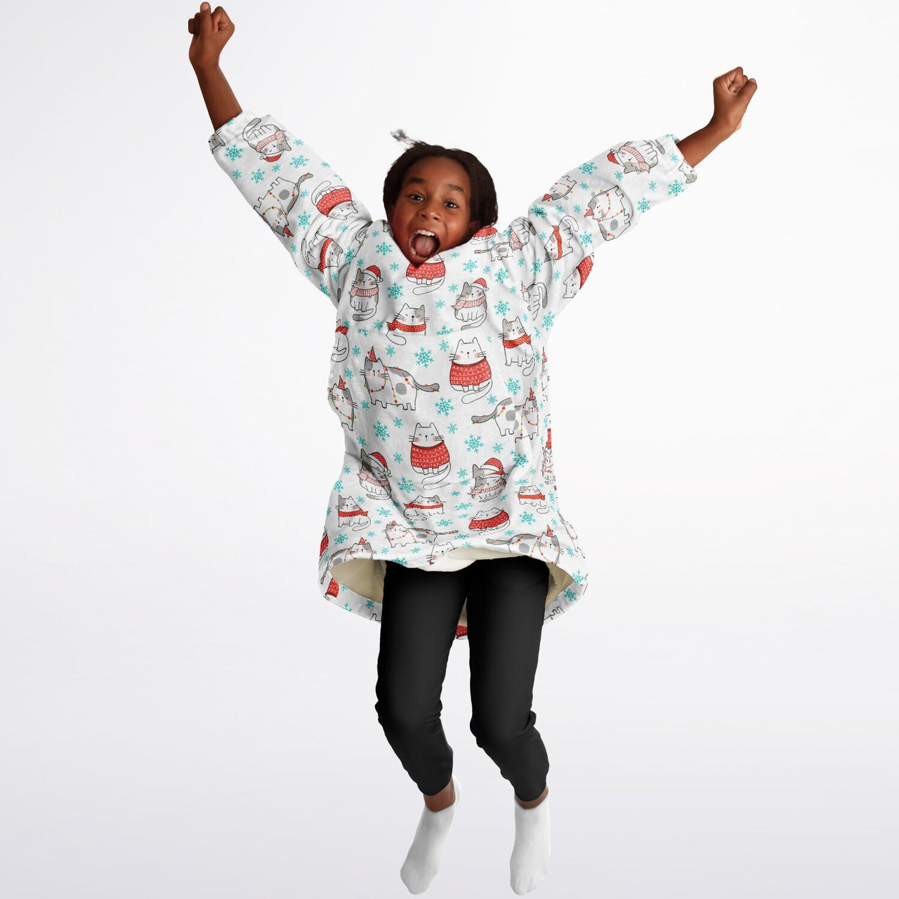 Christmas Pattern Winter Cat Youth Standard Hoodie