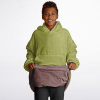 Thumbnail for Earthy Tones Olive Green and Rose Taupe Youth Reversible Hoodie