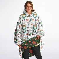 Thumbnail for Winter and Green Christmas Pattern Oversized Reversible Hoodie