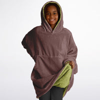 Thumbnail for Earthy Tones Olive Green and Rose Taupe Youth Reversible Hoodie