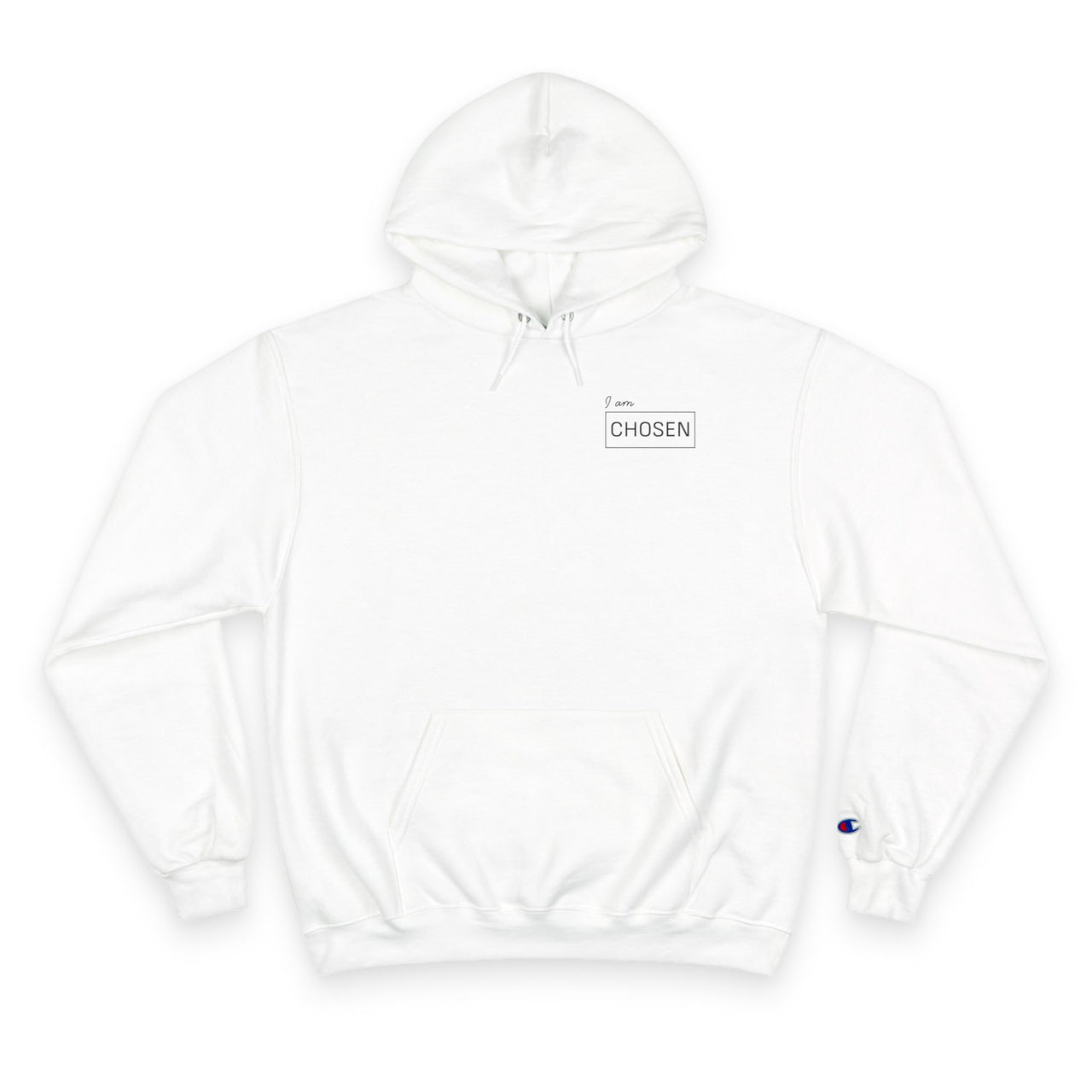 Chosen White Hoodie — Minimal Pullover with 'CHOSEN' Chest & Back Print