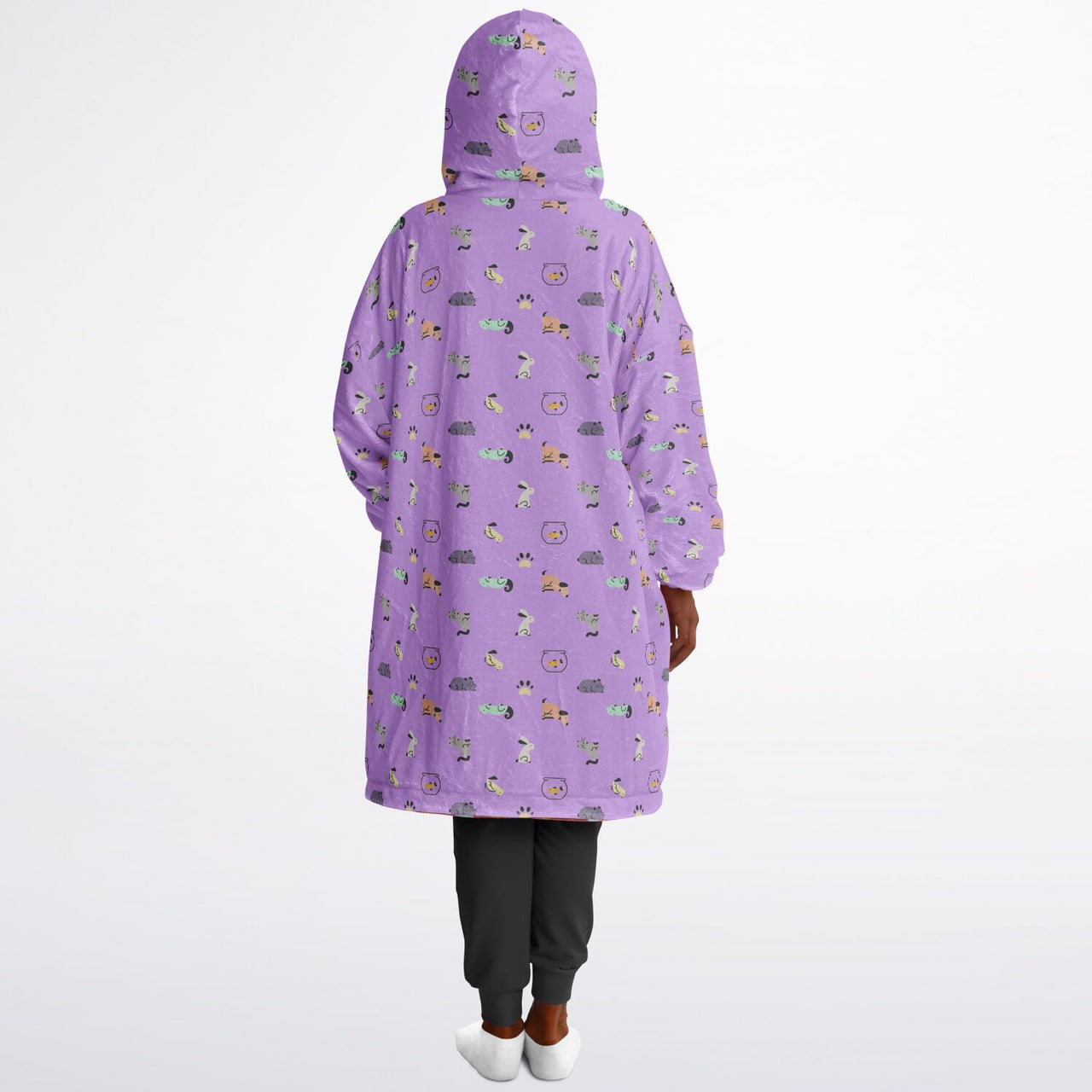 Animal 2 and Smores Pattern Oversized Youth Reversible Hoodie