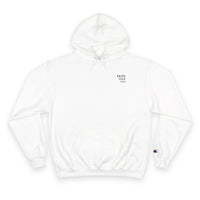 Thumbnail for Faith Over Fear Hoodie — Champion White Pullover with Minimalist Back Text