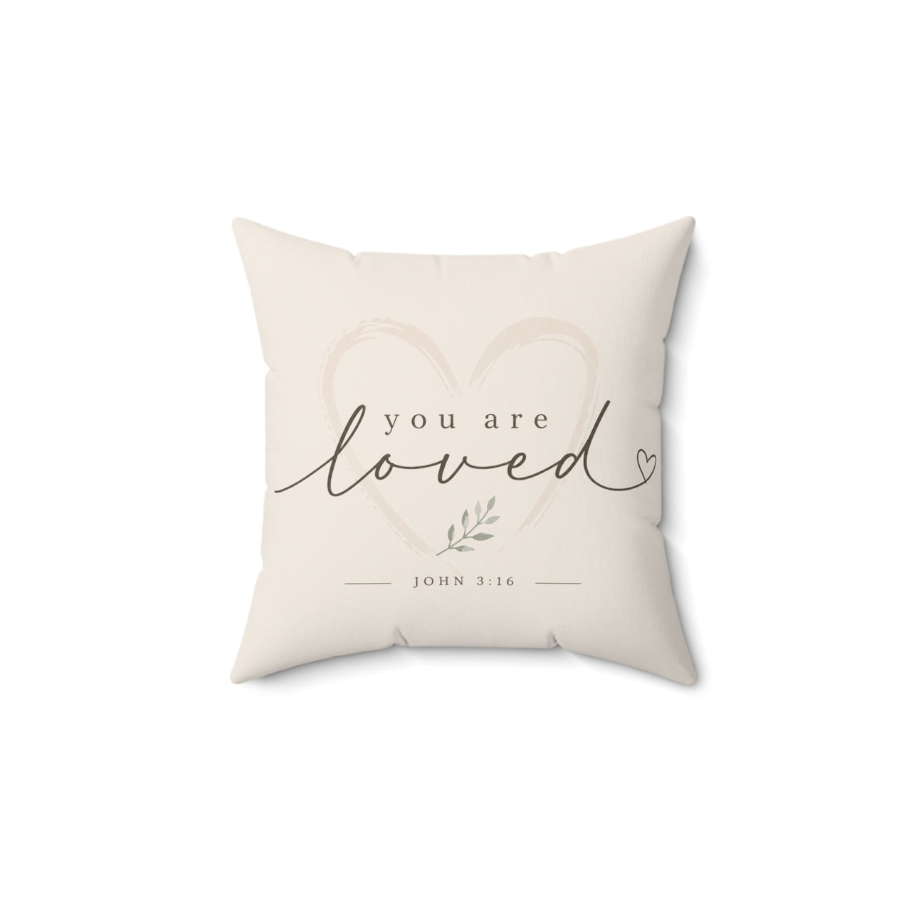 You Are Loved Square Pillow — Inspirational 'John 3:16' Decorative Throw Pillow