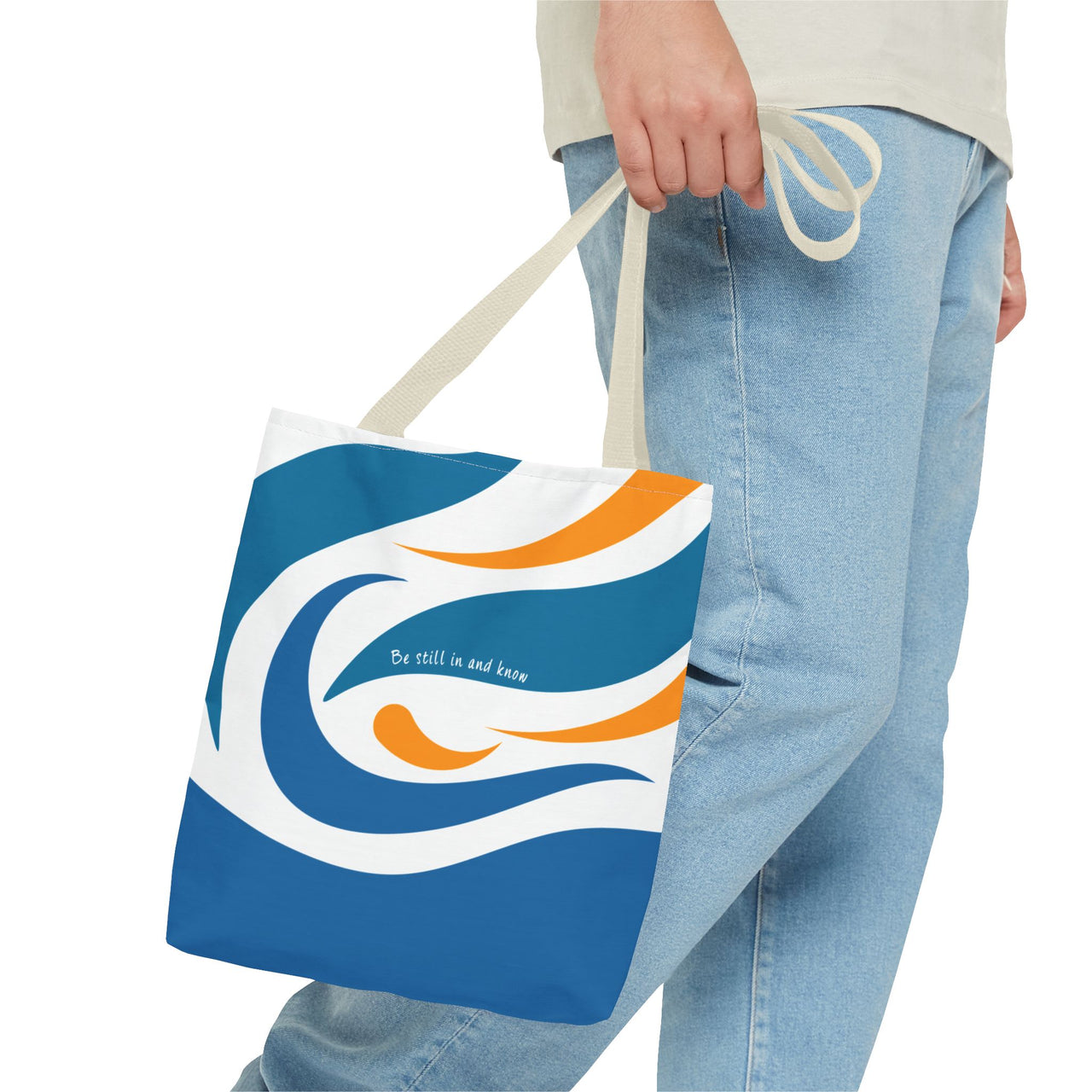 Be Still & Just Listen Wave Tote — Beachy Canvas Tote