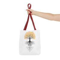 Thumbnail for Rooted Tree of Life Autumn Tote Bag — 'ROOTED IN HIM' Canvas Tote