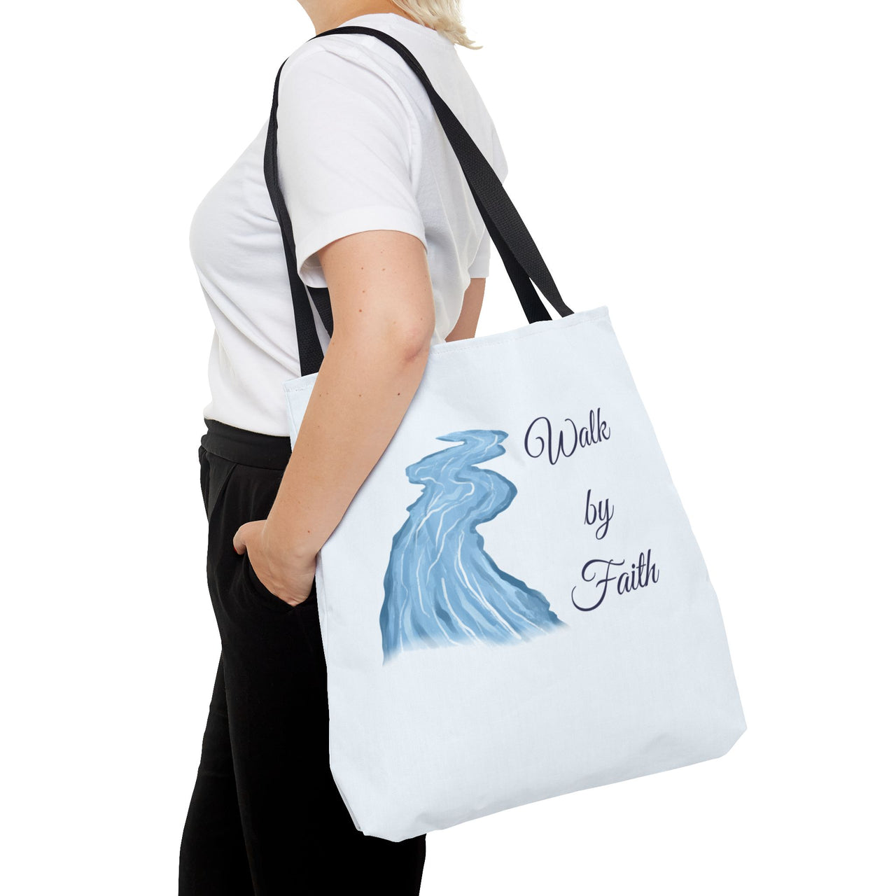 Walk by Faith Tote Bag — Inspirational Scripture Beach Tote