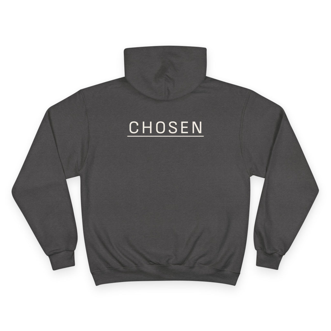 Chosen White Hoodie — Minimal Pullover with 'CHOSEN' Chest & Back Print