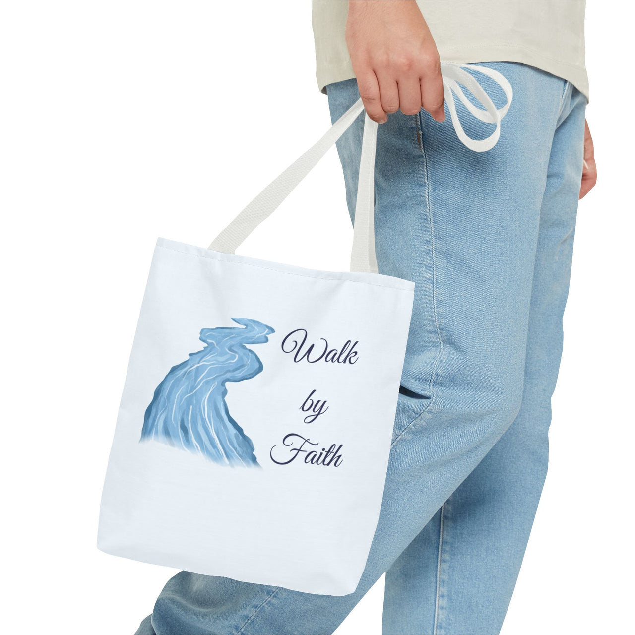 Walk by Faith Tote Bag — Inspirational Scripture Beach Tote