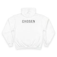 Thumbnail for Chosen White Hoodie — Minimal Pullover with 'CHOSEN' Chest & Back Print