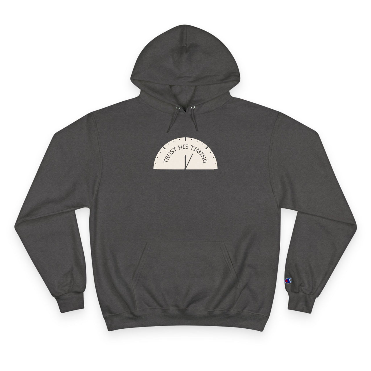 Trust the Timing Hoodie — Minimal White Champion Pullover