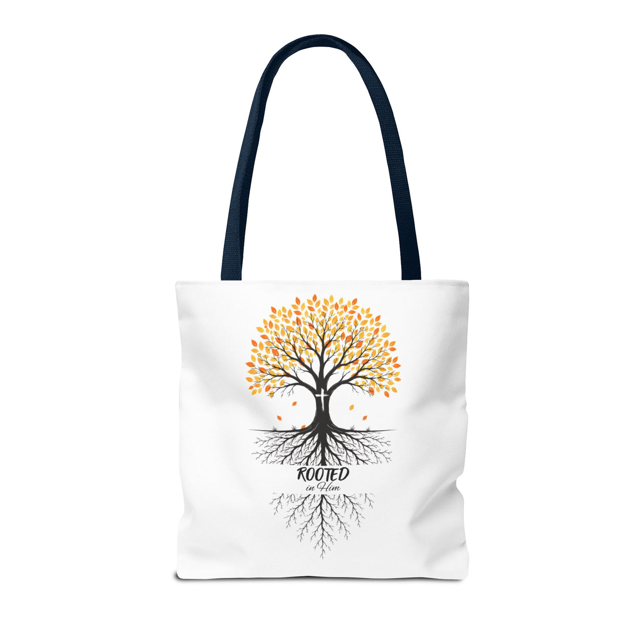 Rooted Tree of Life Autumn Tote Bag — 'ROOTED IN HIM' Canvas Tote