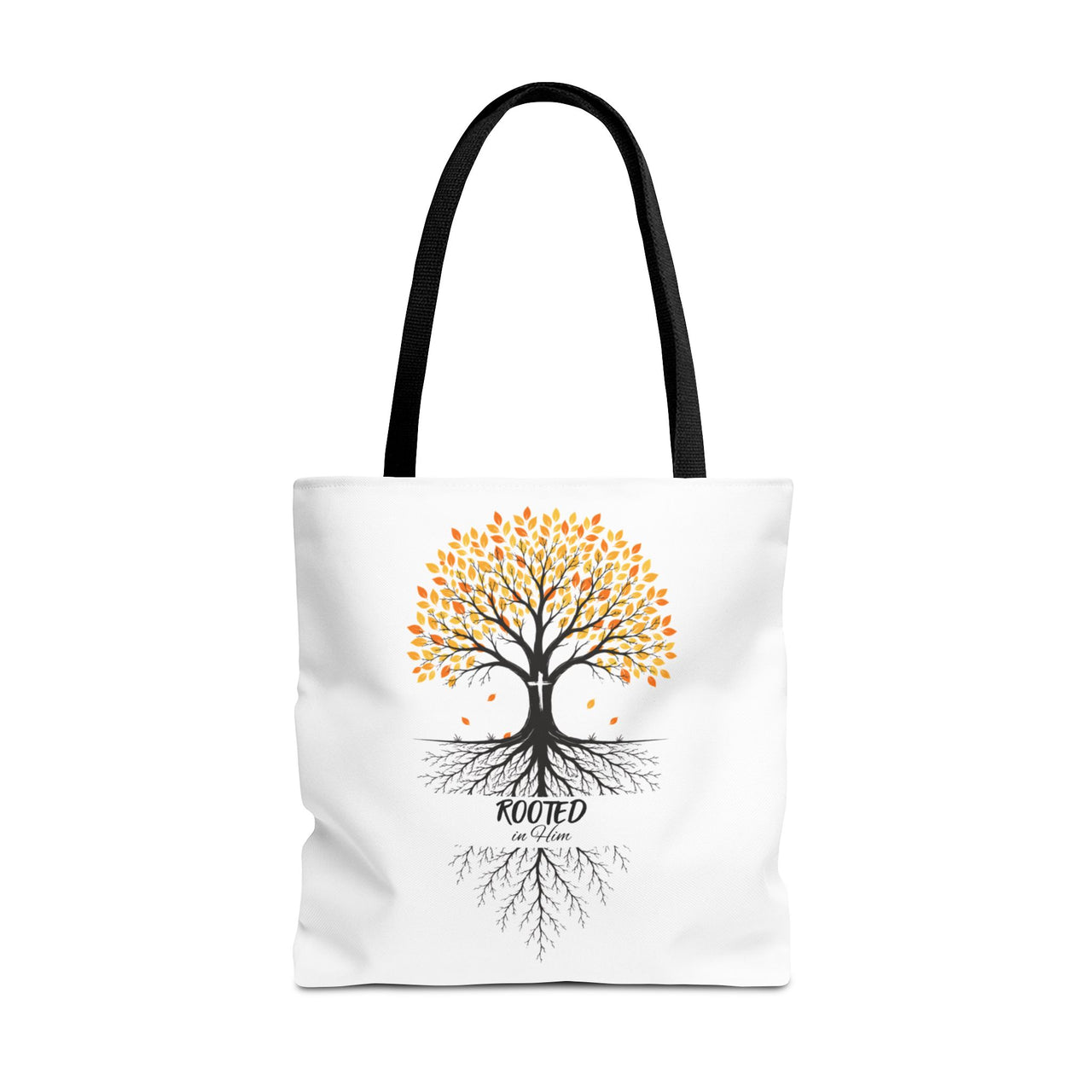 Rooted Tree of Life Autumn Tote Bag — 'ROOTED IN HIM' Canvas Tote