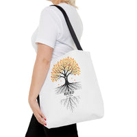 Thumbnail for Rooted Tree of Life Autumn Tote Bag — 'ROOTED IN HIM' Canvas Tote