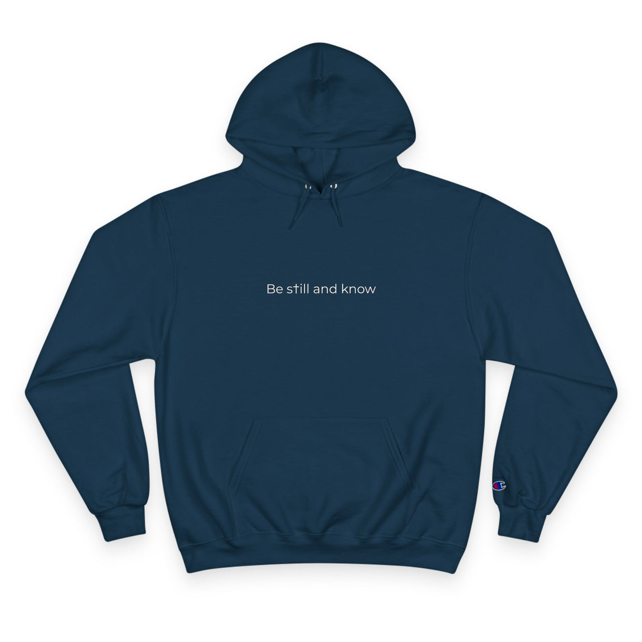 Be Still and Know Hoodie — Minimal Christian Cross Faith Pullover
