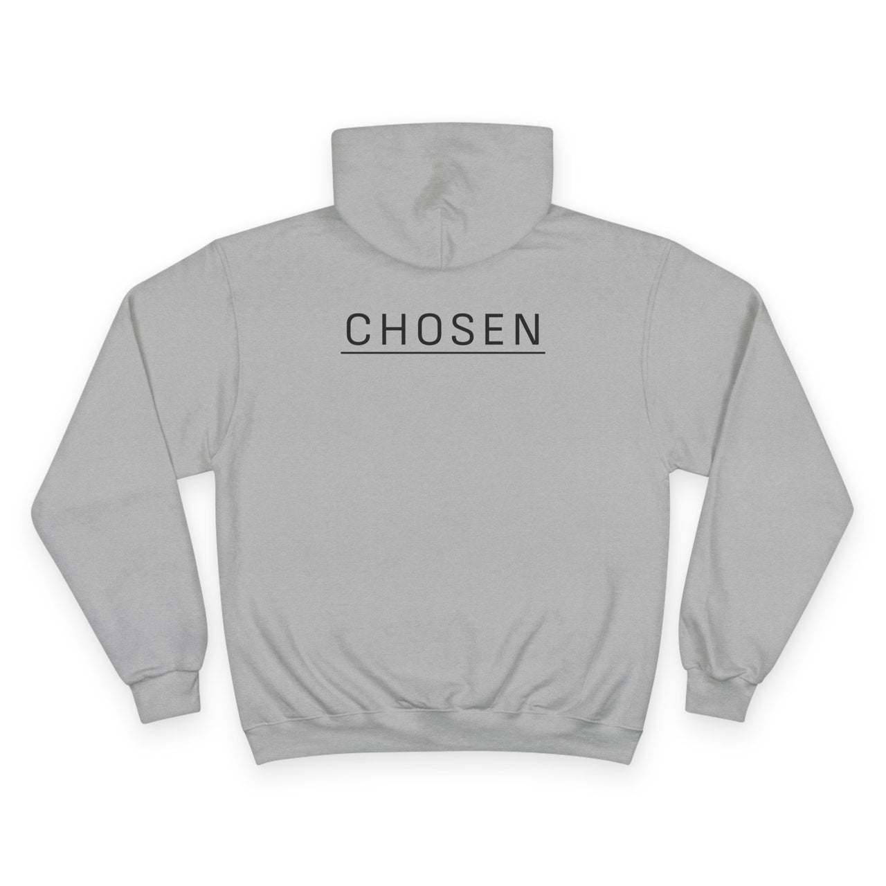 Chosen White Hoodie — Minimal Pullover with 'CHOSEN' Chest & Back Print