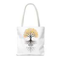 Thumbnail for Rooted Tree of Life Autumn Tote Bag — 'ROOTED IN HIM' Canvas Tote