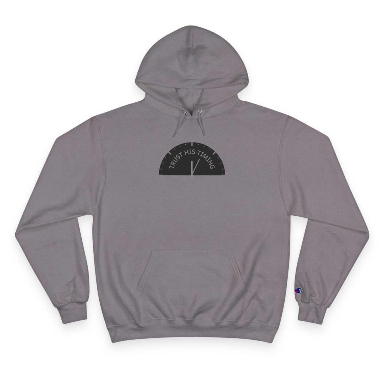Trust the Timing Hoodie — Minimal White Champion Pullover