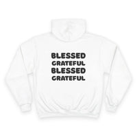 Thumbnail for Blessed + Grateful Champion Hoodie — Minimalist Faith Pullover