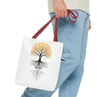 Thumbnail for Rooted Tree of Life Autumn Tote Bag — 'ROOTED IN HIM' Canvas Tote