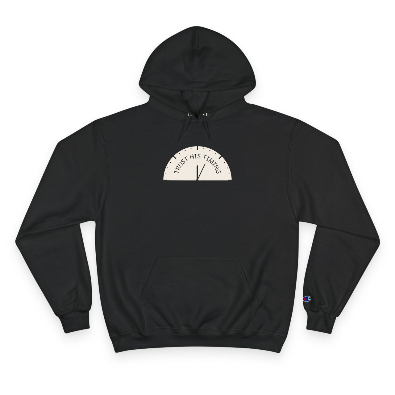 Trust the Timing Hoodie — Minimal White Champion Pullover