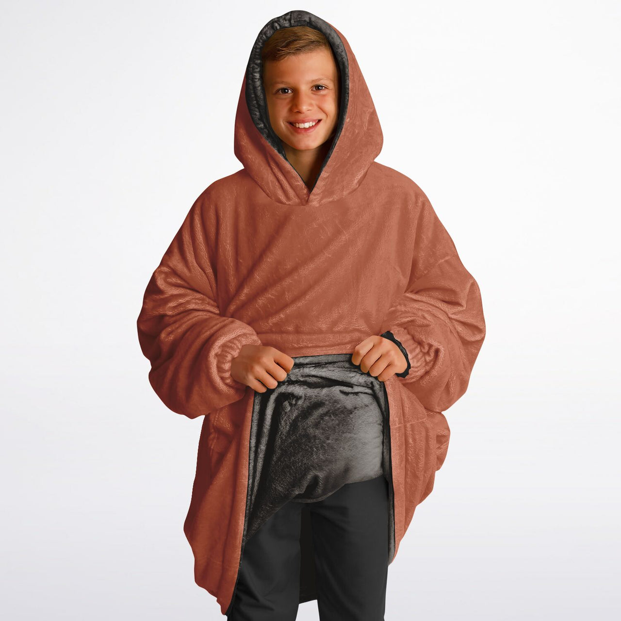 Earthy Tones Sandstone and Roman Peach Youth Reversible Hoodie