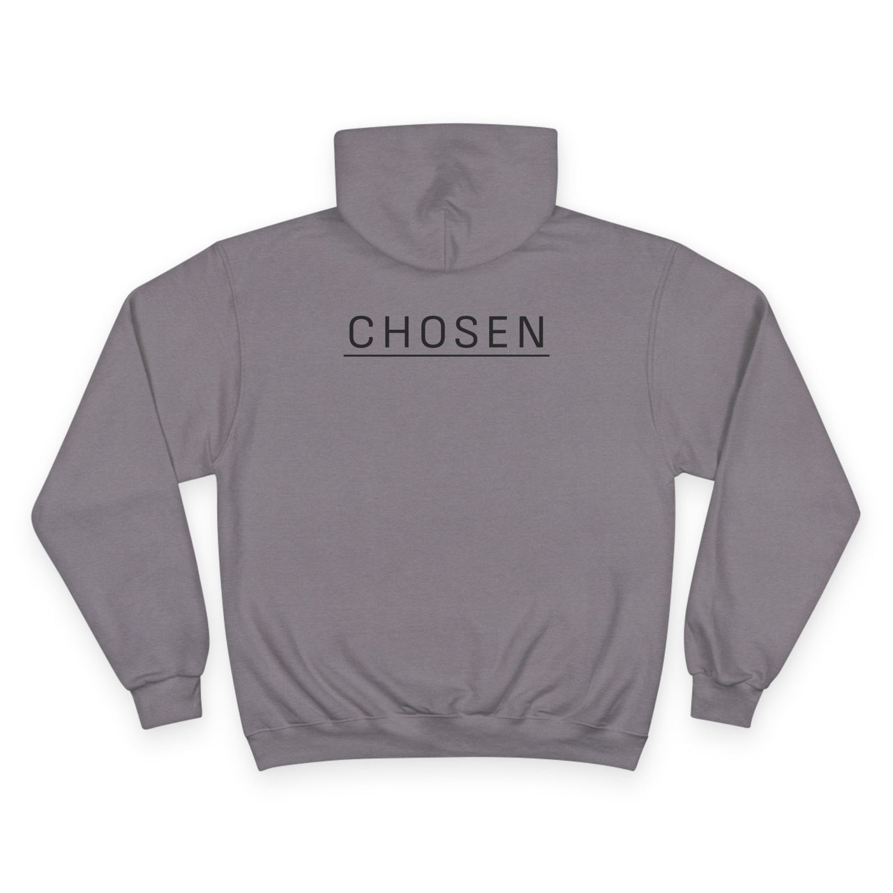 Chosen White Hoodie — Minimal Pullover with 'CHOSEN' Chest & Back Print