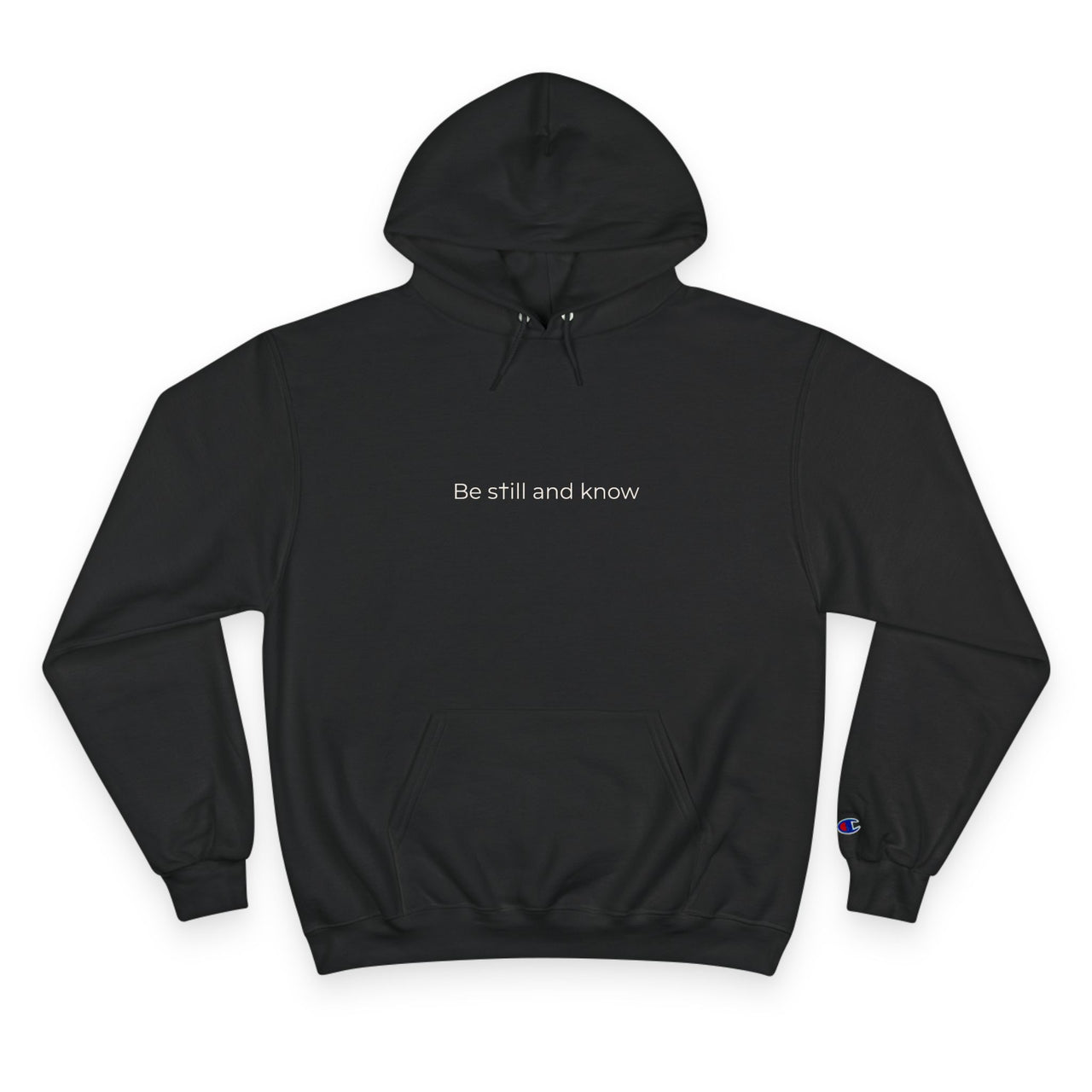 Be Still and Know Hoodie — Minimal Christian Cross Faith Pullover