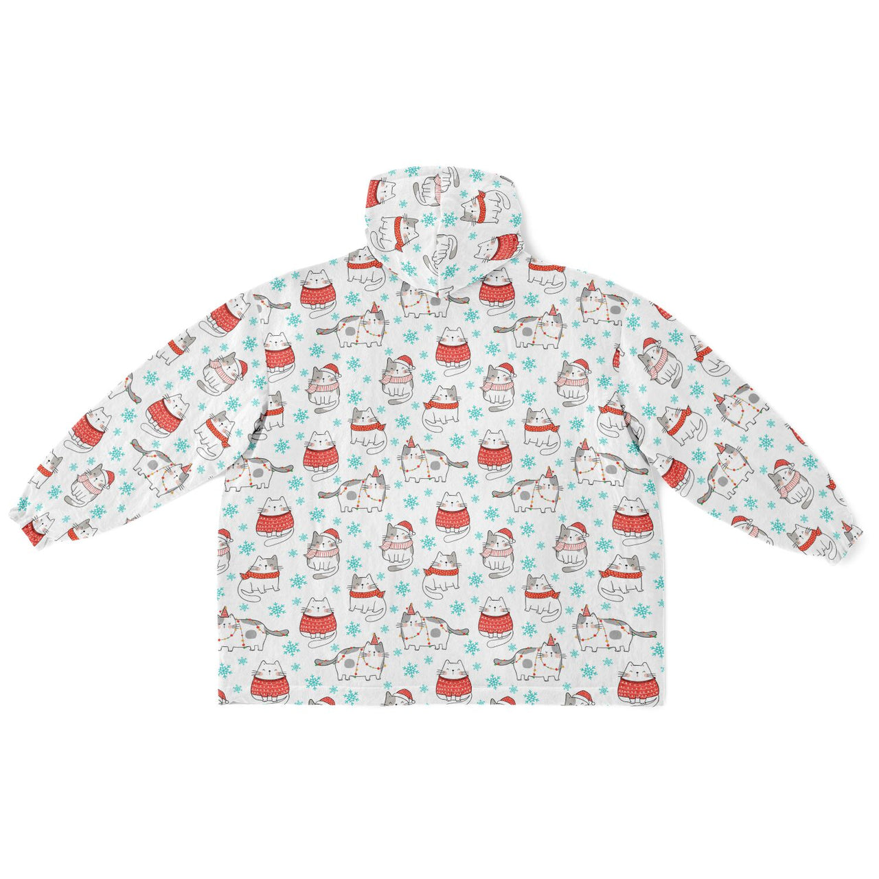 Christmas Pattern Winter Cat Adult Standard Hoodie