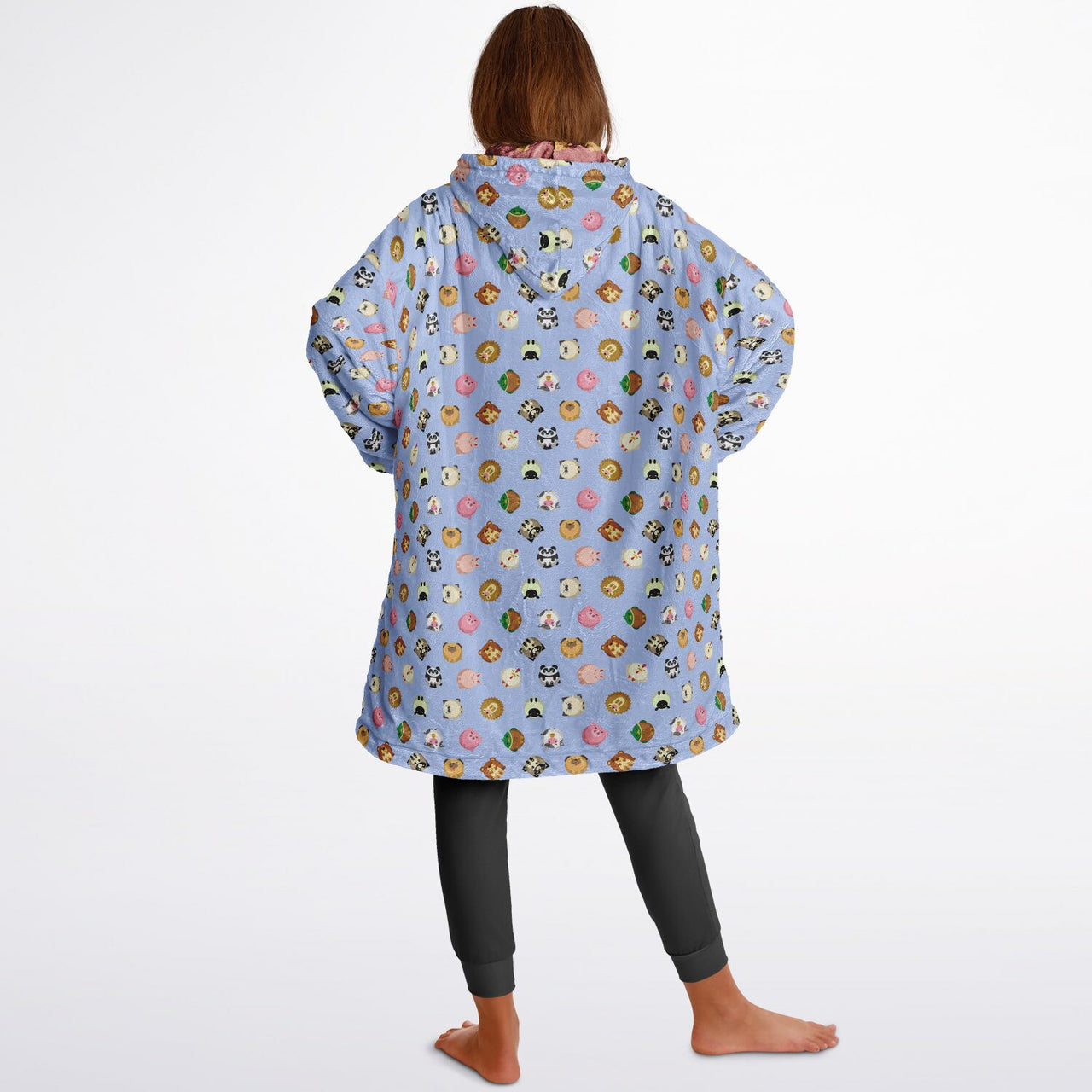 Smores and Animal 1 Pattern Oversized Youth Reversible Hoodie