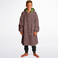 Thumbnail for Earthy Tones Rose Taupe and Olive Drab Youth Reversible Hoodie