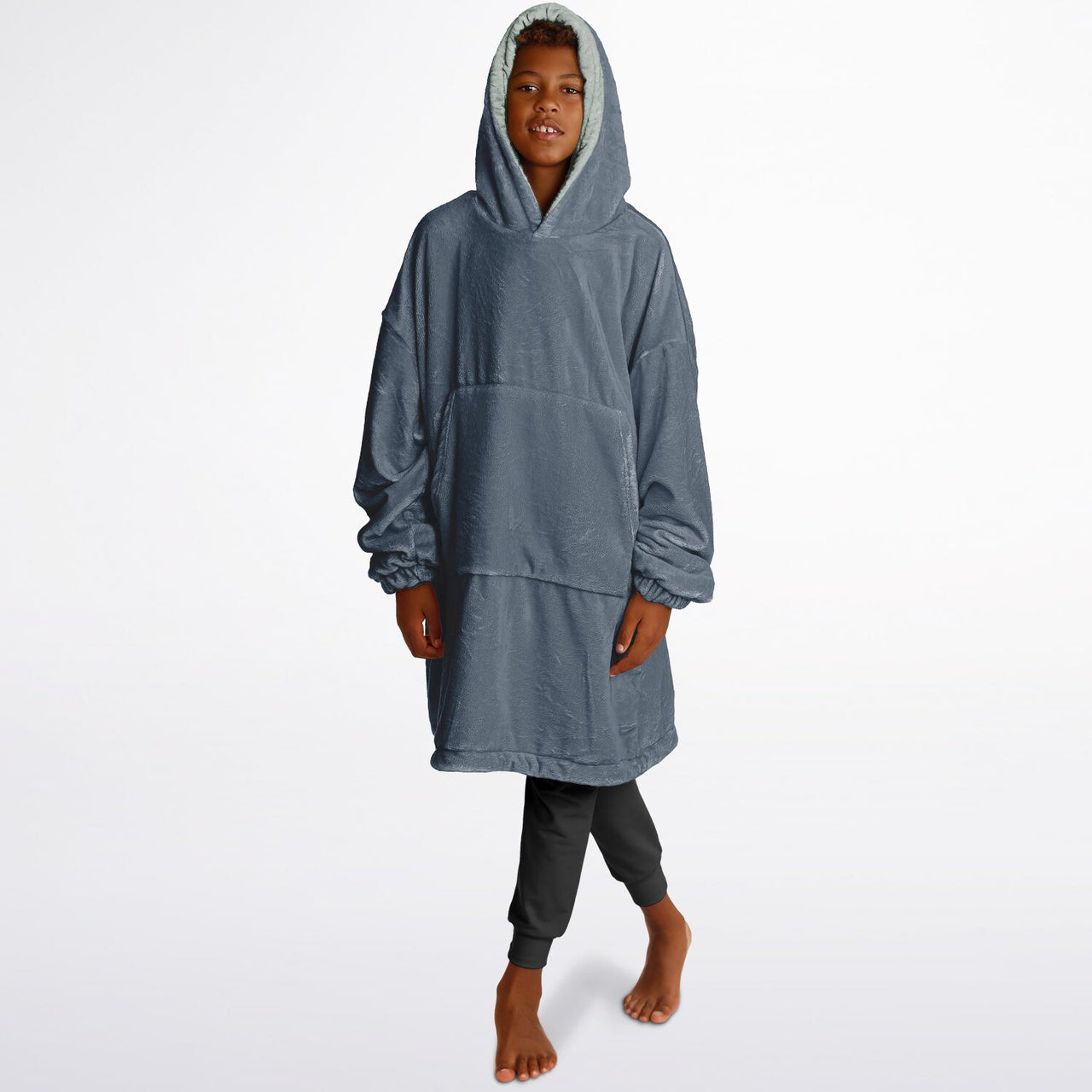 Neutral Slate and Ash Gray Youth Reversible Hoodie