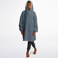 Thumbnail for Neutral Slate and Ash Gray Youth Reversible Hoodie