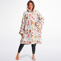 Thumbnail for Christmas Pattern Checkered 2 and Red Christmas Oversized Reversible Hoodie