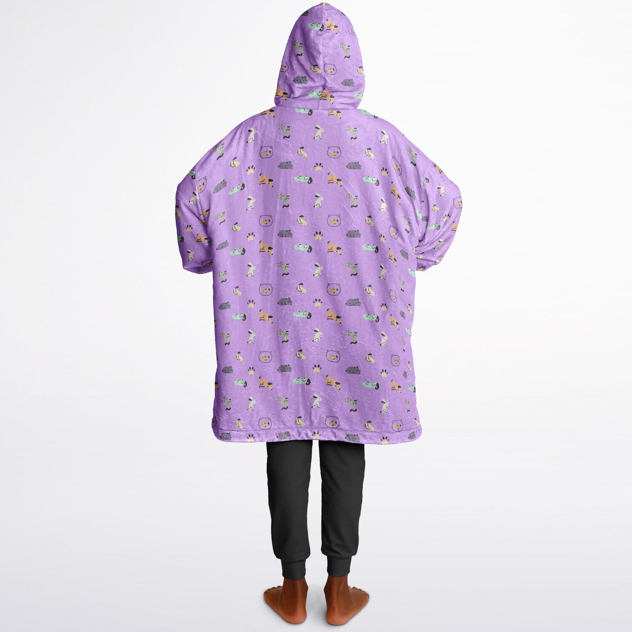 Animal 2 and Smores Pattern Oversized Youth Reversible Hoodie