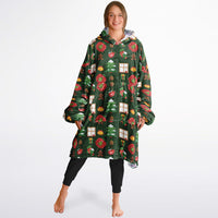 Thumbnail for Christmas Pattern Green Christmas and Winter Bear Oversized Reversible Hoodie