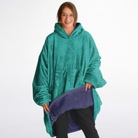 Thumbnail for Jewel Deep Amethyst and Emerald Green Oversized Reversible Hoodie