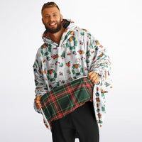 Thumbnail for Christmas Pattern Winter Christmas and Checkered 1 Oversized Reversible Hoodie