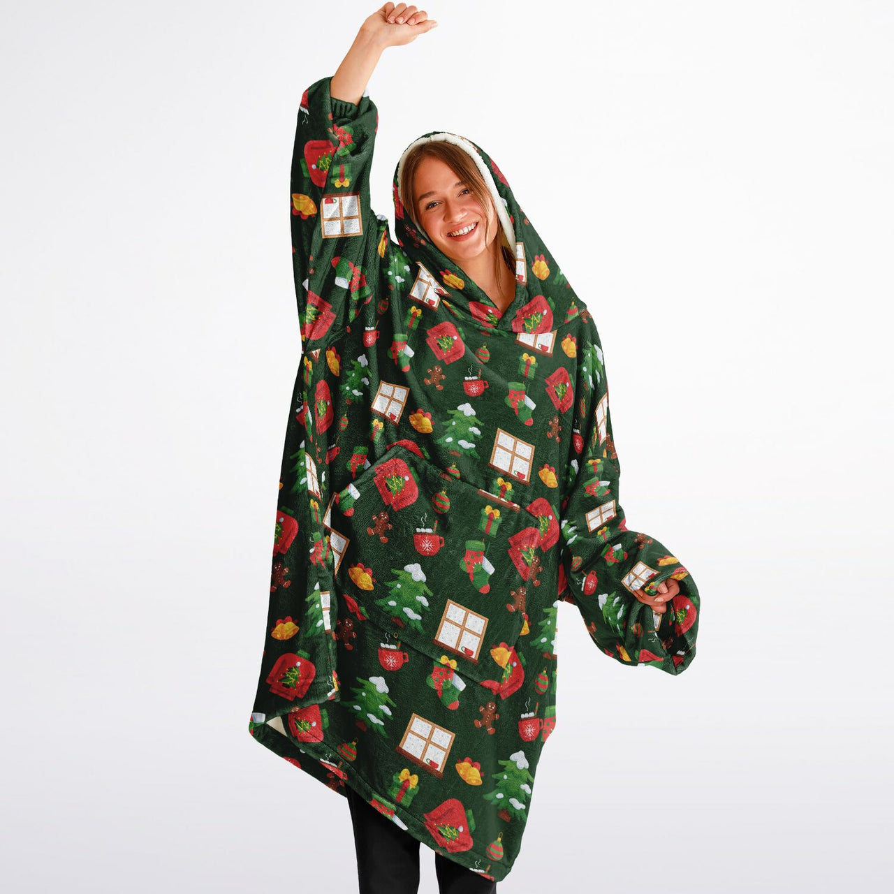 Green Christmas Pattern Adult Standard Hoodie